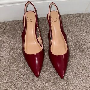 A New Day Burgundy Pointed Toe Slingback Pumps
